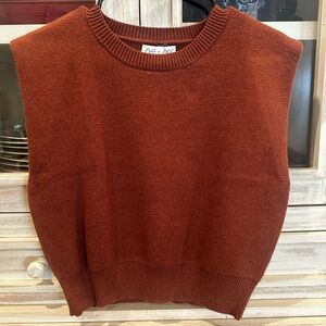 Rusty Terracotta Sleeveless Knit Top